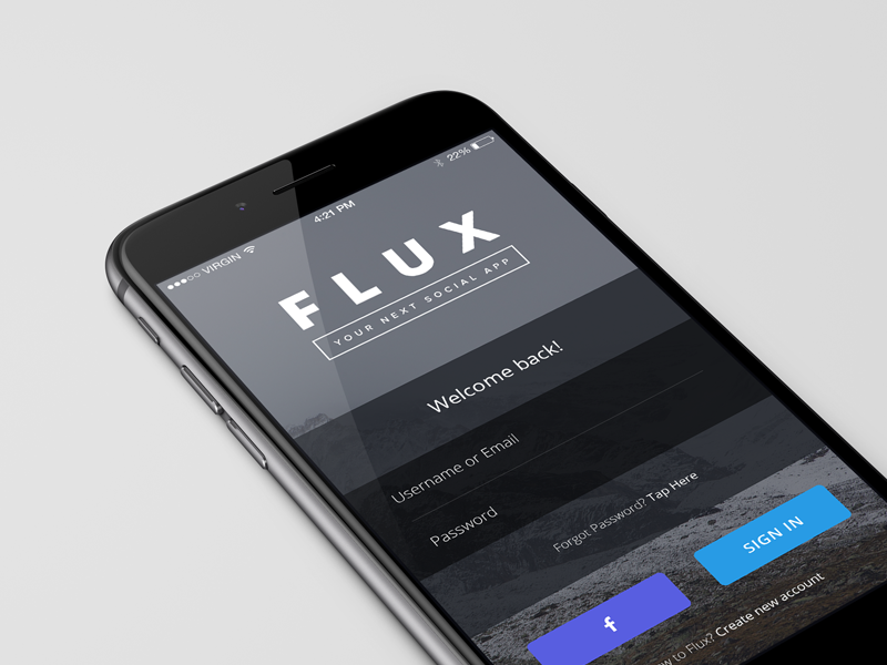 Login Screen app app design ios ios app social social app ui user interface ux user experience