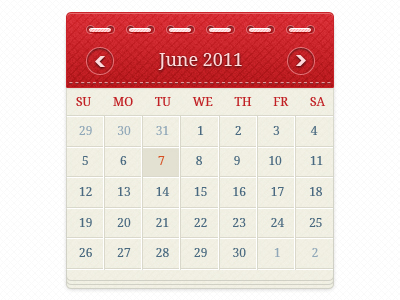 Calendar updated by Ionut Zamfir on Dribbble