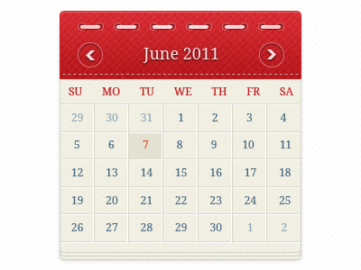 Calendar updated calendar fabric red stiches texture ui user interface