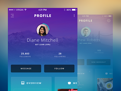 Profile Update app fitness health ios ios app iphone app overview tracking training ui ux workout