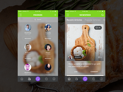 Feed and Friends app community ios ios app social network ui user experience user interface ux