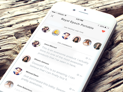 Likes and Comments app community ios ios app social network ui user experience user interface ux