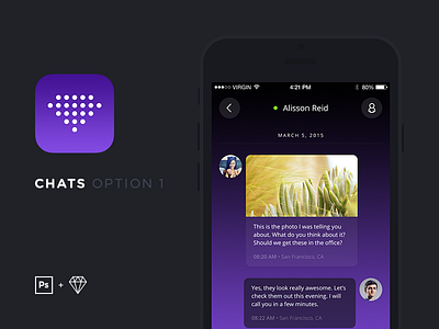 Chats - Option 1 app chat conversation creative market ios psd sale sketch social template
