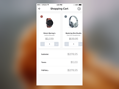 Shopping Cart app ecommerce ios ios app iphone app mobile shop sketch ui user interface