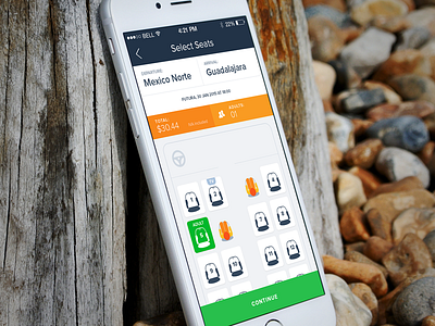 Seat Selection app bus busolinea ios iphone seats travel ui user experience user interface ux