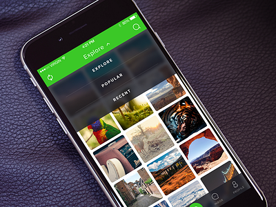 Explore Dropdown app ios ios app iphone app photos sharing social ui user experience user interface ux