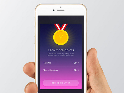 Popup app design earn ios points social ui user interface