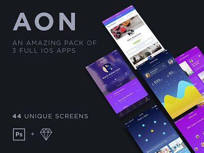 AON - on UI8 app design ecommerce ios sketch template ui user interface