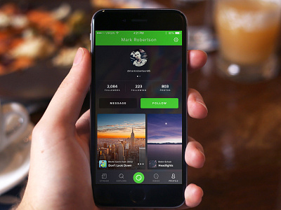 Profile app design ios music sketch social ui user interface