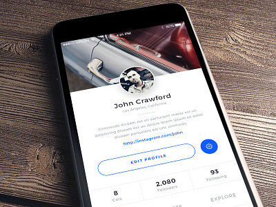 Profile (work in progress) app cars design ios ios app sketch ui user experience user interface
