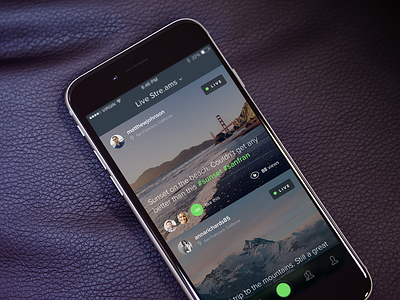 Live Stre.ams app design ios sketch ui user interface video