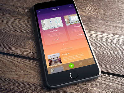 Browse Styles app colorful design furniture interior design ios sketch ui user interface