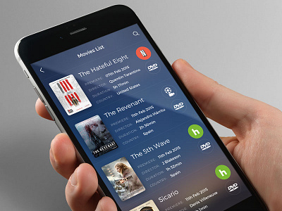 Movies List app design ios sketch ui user interface video