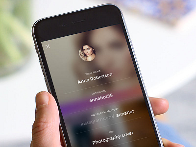 Quick Edit Profile app design ios photos sharing sketch social ui user interface