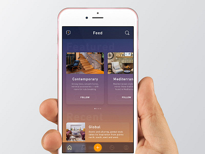 Feed app design furniture home ios sketch style ui user interface