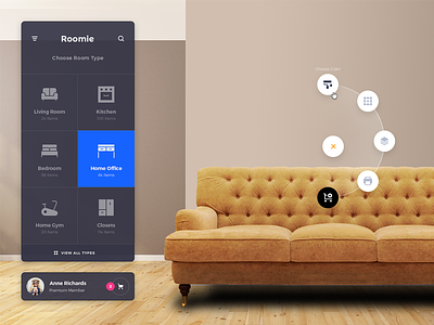 Roomie Updates app design desktop furniture interior ui user interface ux