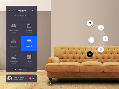 Roomie Updates app design desktop furniture interior ui user interface ux