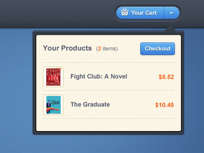 Cart Dropdown - final version blue cart dropdown ecommerce modern shop