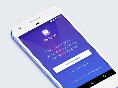 Bellgram Welcome Screen (Android) android app bellgram design phone ui user interface