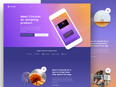 Circular (New Version) design landing page theme web web design wordpress
