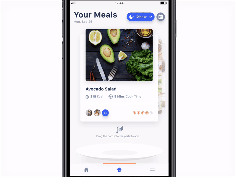 Your Meals app design diet food interaction ios meal mobile plan ui userinterface