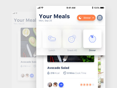 Change Meal Type app design diet food interaction ios meal mobile plan ui userinterface