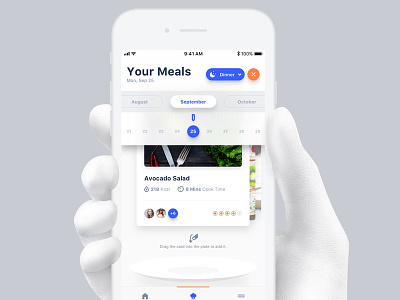 Calendar View app design diet food interaction ios meal mobile plan ui userinterface