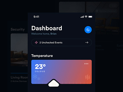 Smart Home Dashboard app ios iphone iphone x security smart ui user interface