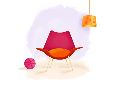 Procreate Exploration chair chill drawing exploration illustration ipad lamp living room procreate