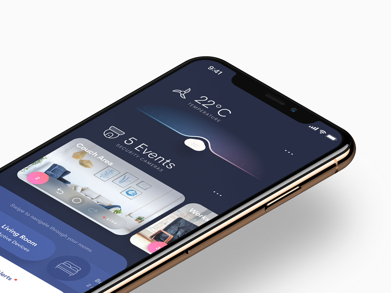 Smart Home App app design iphoneapp iosapp smarthome slider design iphone clean ios app user interface ui