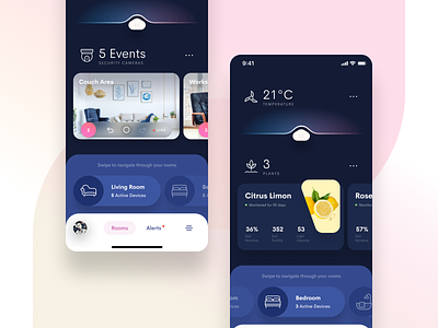 Smart Home 2 app clean dashboard app design figma interface ios ios app iphone iphone app mobile monitoring interface plants security smart smart home smart home app ui user interface