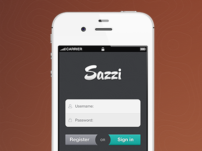 Sazzi Login 2 iphone login sazzi social ui