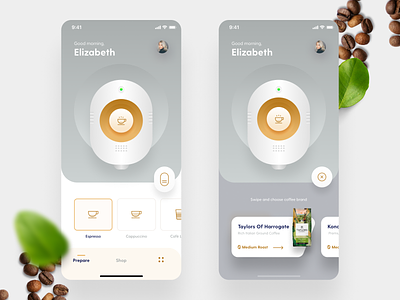 Smart Coffee Maker app clean coffee design figma ios ios app iphone iphone app mobile smart ui user interface