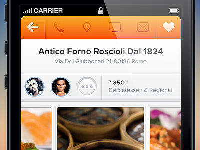 Restaurant Profiles app cibando food ios iphone profile restaurant