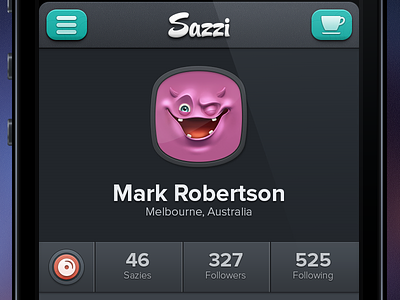 Sazzi V2 dark iphone iphone app photoshop sazzi social ui user user interface ux