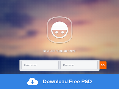 Free login PSD clean freebie interface login psd ui