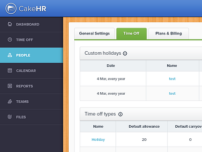 HR App Interface app cake cake hr colourful dashboard hr interface psd table
