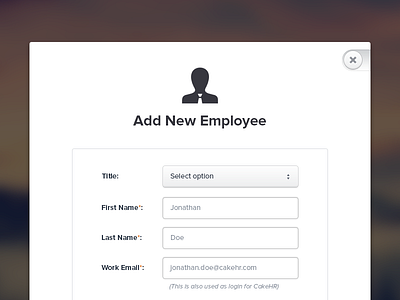 Simple form add clean employee form hr inputs light ui user interface