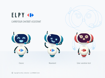 Character design : Elpy chatbot for Carrefour (Internal project) carrefour character design chatbot design figma illustration