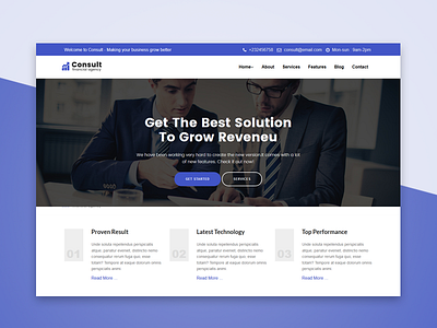 Consult- Consulatnce financial Template agency bootstrap business clean consult creative financial modern responsive unique
