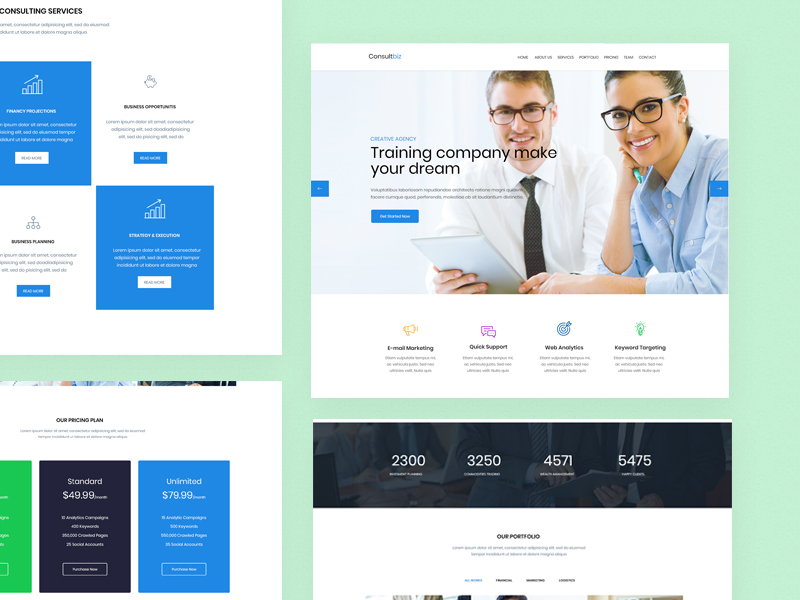 ConsultBiz- Free PSd Template by Esrat Sultana on Dribbble