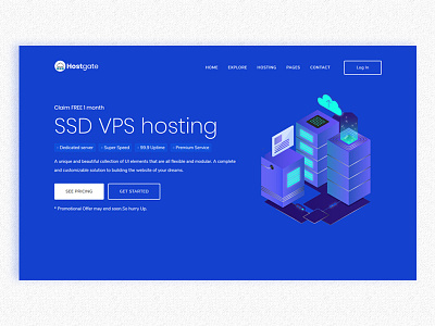Hostgate -hosting sass template agency bootstrap4 business domain host hosting illustration responsive