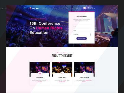 Maxbeat Event And Conference Template agency bootstrap 4 business clean conference creative design envatomarket event modern onepage premium responsive sass themeforest web design