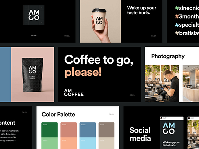 AM Coffee - Branding amco amcoffee animation app branding coffee colors design icon identity illustration interior logo mockup package packaging social ui ux vector
