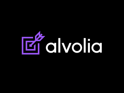 Alvolia — Logo animation app arrow branding design flat icon illustration ios logo minimal mobile responsive target typography ui ux vector web website