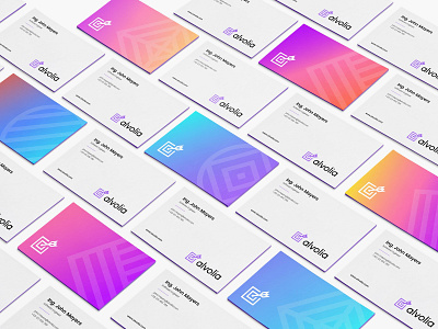 Alvolia — Business Cards animation app arrow branding design flat icon illustration ios logo minimal mobile responsive target typography ui ux vector web website