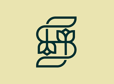 S Flower Logo flower letter logo s tulip typography