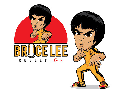 Bruce Lee Collector Mascot Logo Design brand bruce lee character collector design logo mascot vector