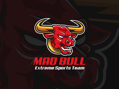 Mad Bull Logo mascot angry animal buffalo bull cartoon logo mad mascot sports team