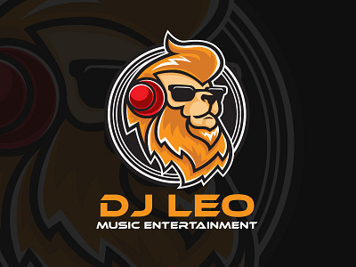 DJ Leo Logo Mascot cartoon designs dj illustrative king lion logos mascot music